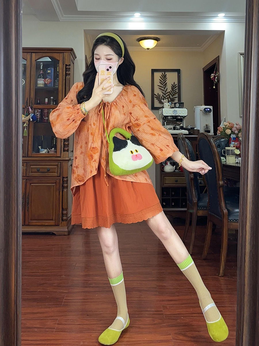 大码女装宽松遮肉显瘦减龄两件套