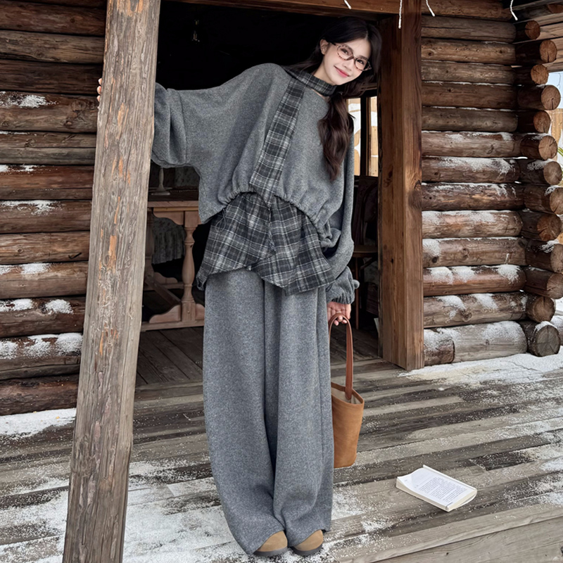 大码女装宽松遮肉减龄显瘦三件套