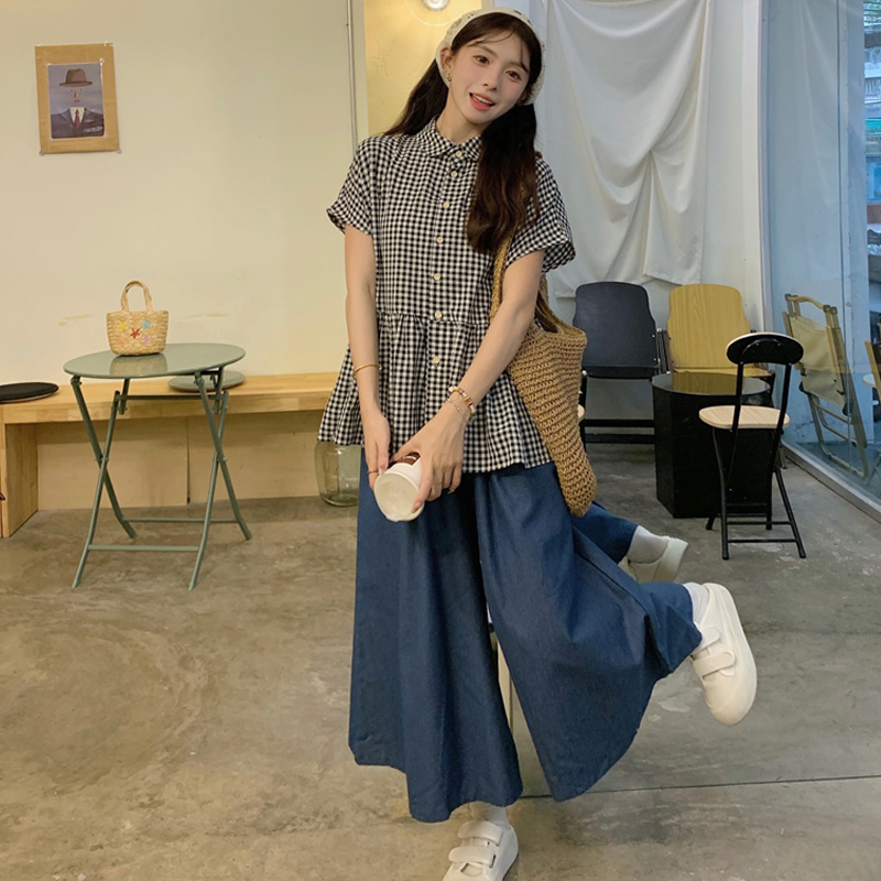 大码女装宽松遮肉减龄显瘦两件套