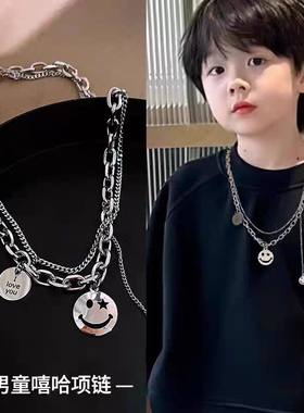 儿童项链时尚潮个性女童可爱小熊卫衣链ins男童嘻哈配饰项链表演