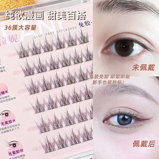 【主播同款-漫夏】艾唯拉妮免胶假睫毛 自然素颜放大双眼 漫夏6排