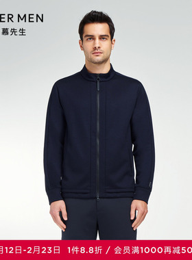 爱慕先生商场同款秋冬城市休闲外穿男士立领开衫拉链上衣NS81K321