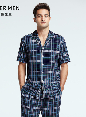 爱慕先生22SS纵享丝滑家居翻领开衫睡衣短袖NS41F684