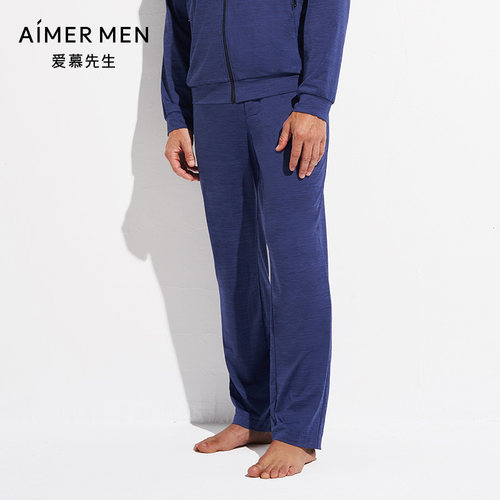 aimer men爱慕先生花灰运动系列长裤NS63D561