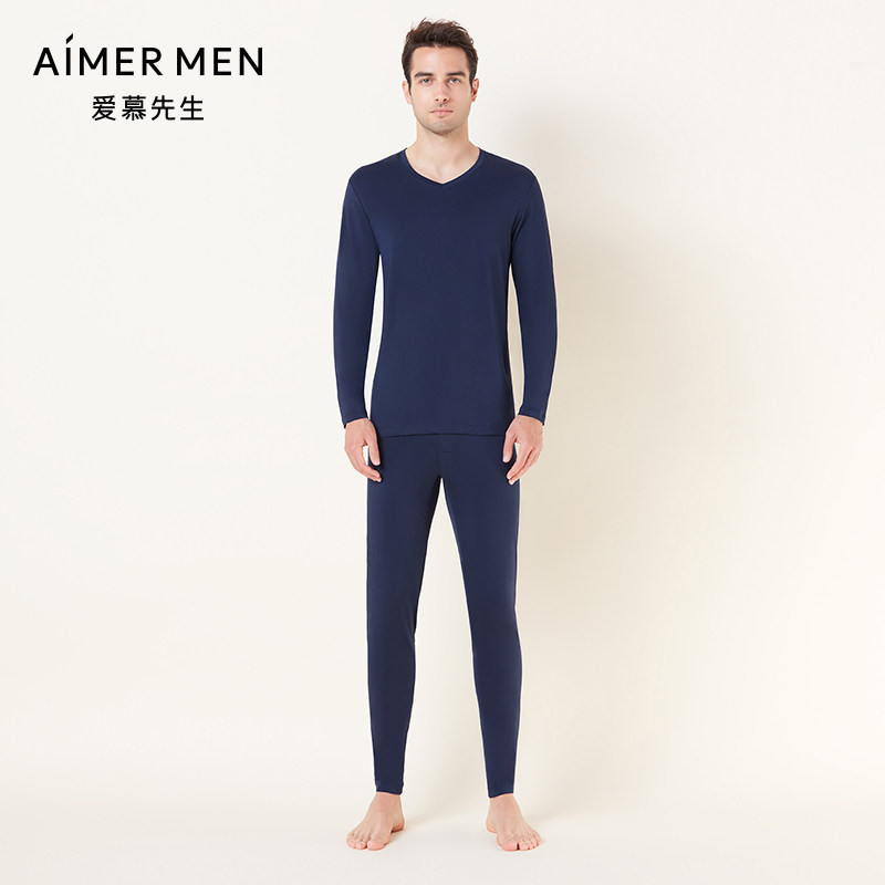 爱慕先生保暖内衣男士红色莫代尔V领打底秋衣秋裤套装NS74C931|msdalam kategori Pakaian Dalam/seluar dalam lelaki/tracksuit, saman panas - dari Buy2taobao.com untuk memberikan perkhidmatan ejen Taobao profesional membeli