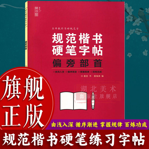 【旗舰正版】规范楷书硬笔字帖：偏旁部首 成人学生硬笔钢笔书法描红字帖技法楷书灰色描临练字帖 每日一练基础控笔训练字帖图书籍