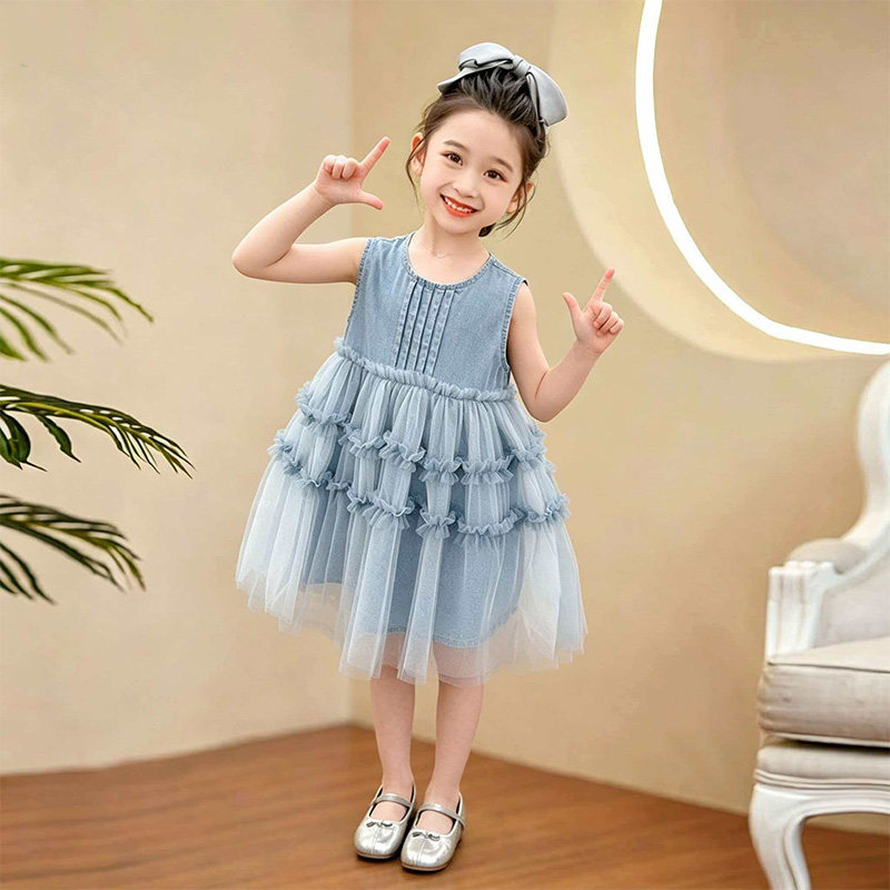 2026女童夏裙蛋糕纱裙蓬蓬连连衣裙