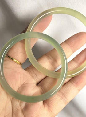 清货出52-53.58-59可戴圈口天然玉髓手镯6mm美人条仙女镯送证书