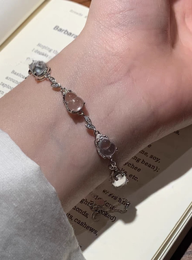 小红署天然水沫玉葫芦手链s925银镶嵌小清新设计百搭女款