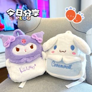 秋冬新款少女心JK学生休闲kt猫kitty美乐蒂库洛米毛绒双肩书包