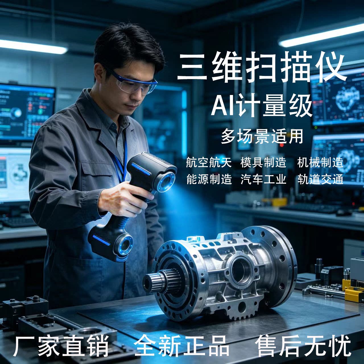 高精度手持式AI激光三维扫描仪航空航天3D检测仪汽车制造能源光伏图片