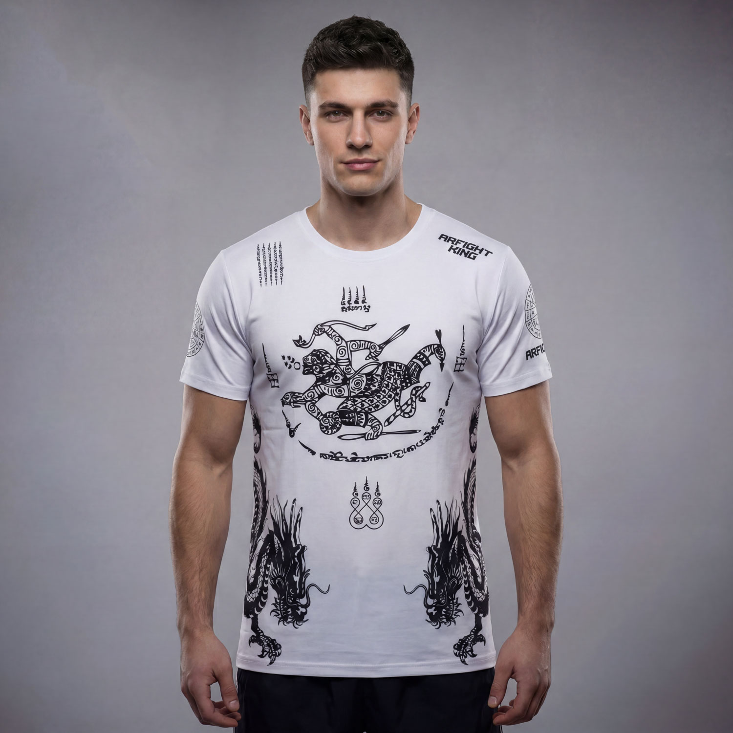 泰拳刺符格斗搏击运动训练短袖T恤男UFC上衣MMA速干健身拳击服