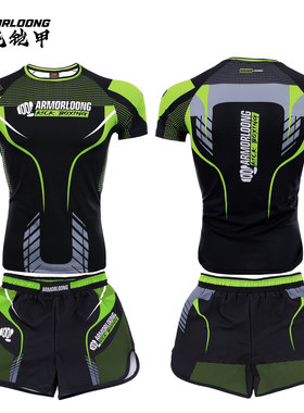 MMA儿童柔术比赛UFC定制训练T恤短袖上衣格斗散打拳击服定做套装