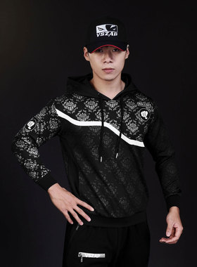 UFC花纹撞色运动休闲跑步卫衣格斗泰拳击健身拉链秋冬MMA新款外套