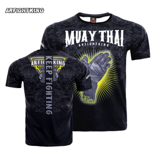 MMA泰拳运动透气T恤武术休闲锻炼训练踢拳UFC拳击速干定制短袖