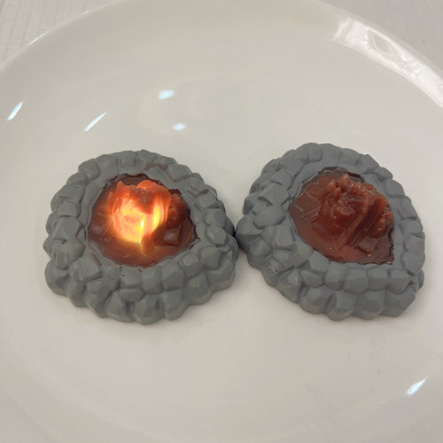 火山 火堆 不保亮 DIY奶油胶滴胶 散货场景配件 默认有瑕