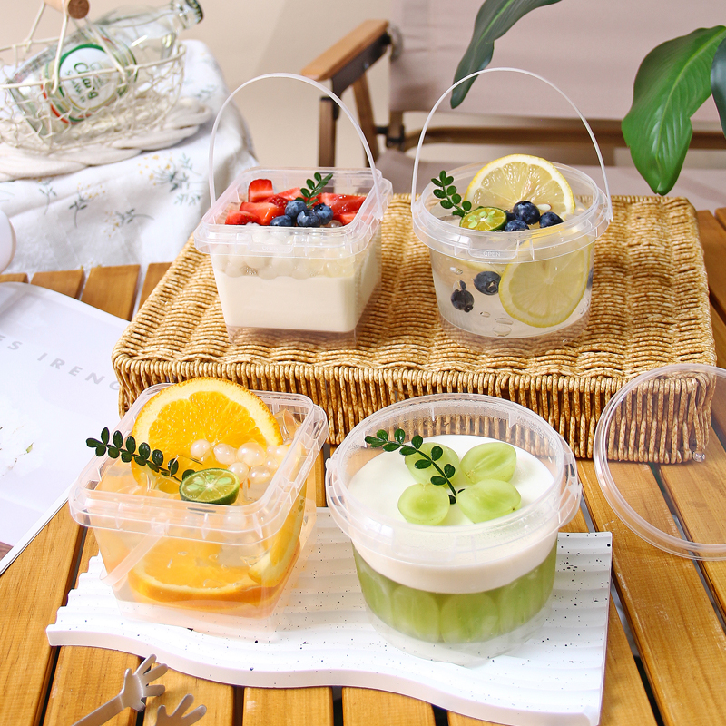 365ml冰粉碗手提桶椰奶冻布丁