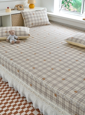 格子条纹全棉纯棉榻榻米大炕床盖专用四件套农村四季通用a类母婴