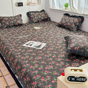 法式纯棉榻榻米单四件套全棉大炕盖三件套韩式床盖大尺寸四季通用