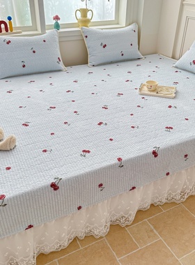 2025新款牛奶绒榻榻米专用四件套大炕床盖冬季防滑定制公主风靠墙