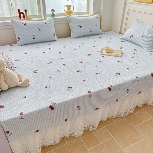 2025新款牛奶绒榻榻米专用四件套大炕床盖冬季防滑定制公主风靠墙