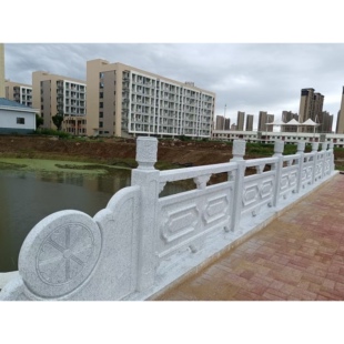 桥梁河道水泥扇形祥云仿石栏杆仿铸造石砼仿古雕花河堤护栏模具