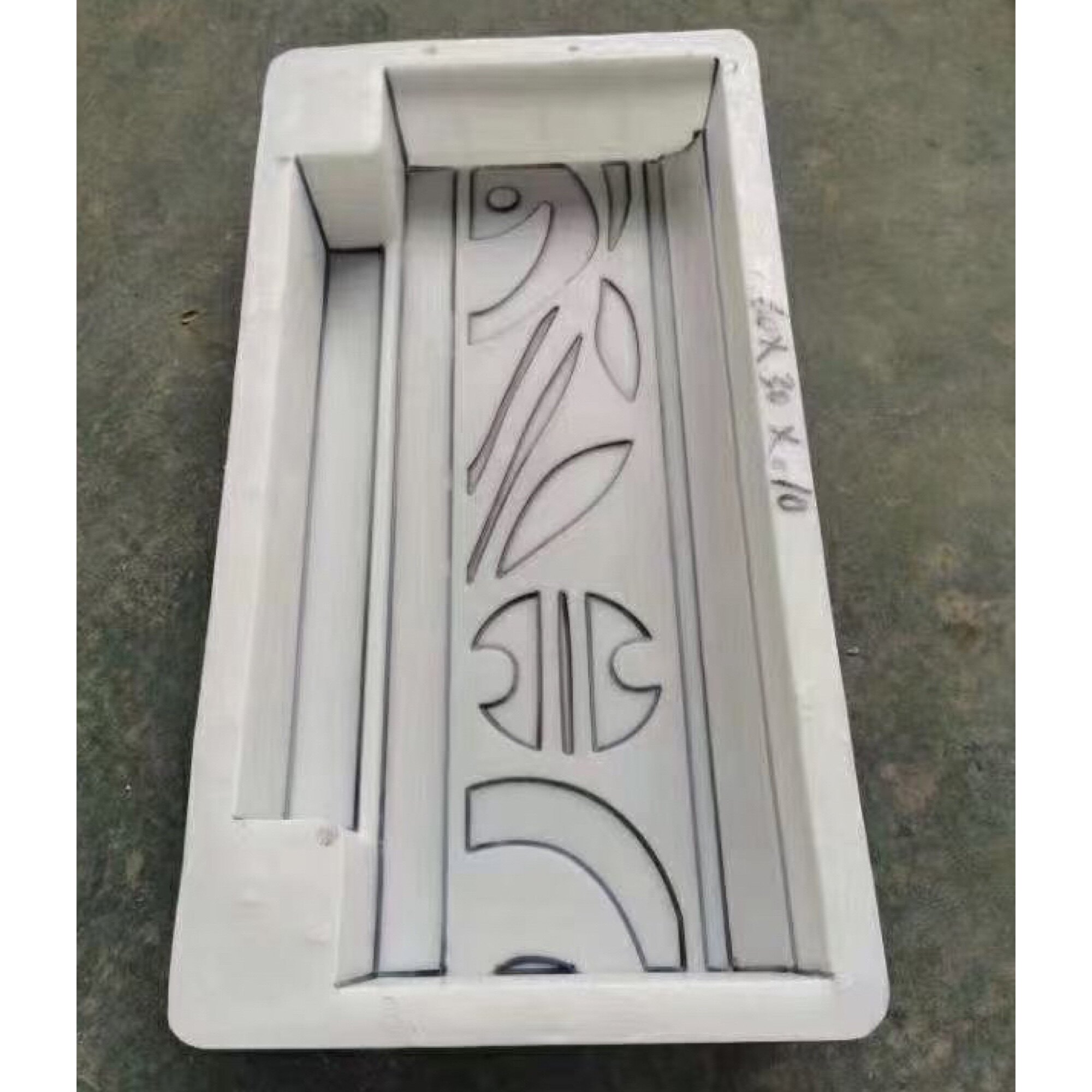 网红回纹路沿石塑料模具 带花路沿石模具 60厘米×30厘米×10厘米