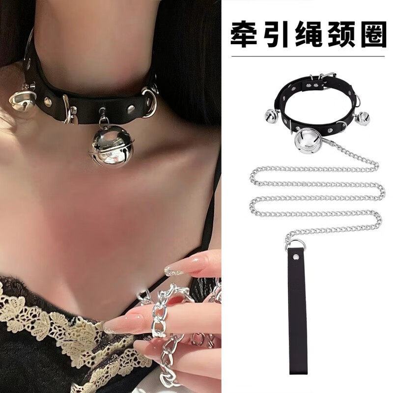 时尚个性大铃铛项圈饰品黑色女性