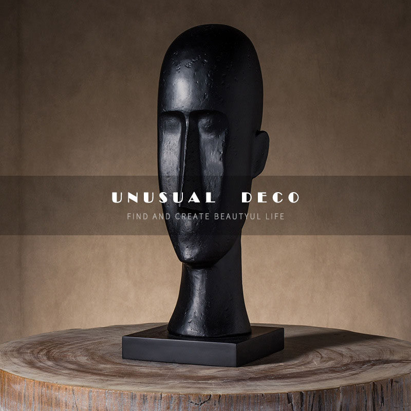 现代简约欧式抽象人脸形摆件客厅电视柜书房样板房间售楼处饰品
