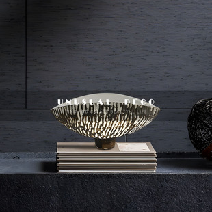 UNUSUAL 现代陶瓷肌理果盘花器客厅餐厅玄关样板间摆件 DECO新中式