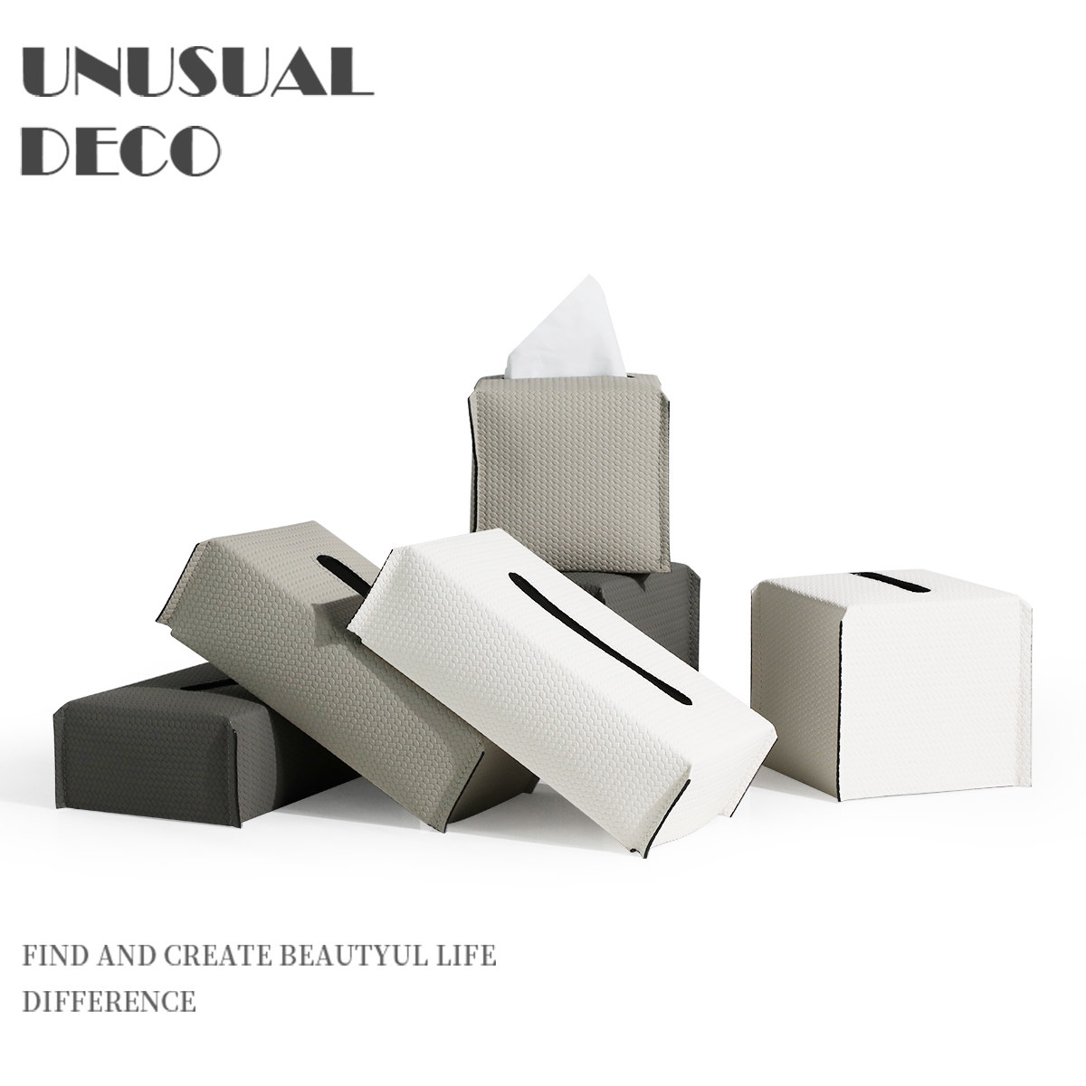 欧式风编织皮质酒店售楼处纸巾盒