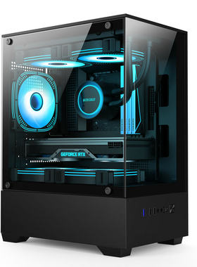 海景房MATX台式电脑机箱MINI侧透