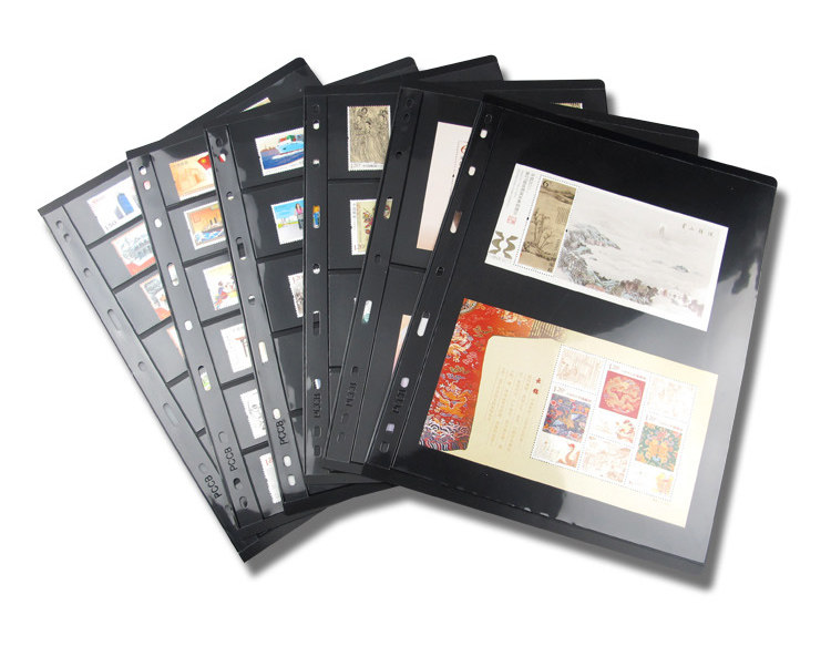 주화수집앨범 내부 페이지 표준 구공 루스리프 지폐 동화 은달러 투명|검은색 배경 삽입