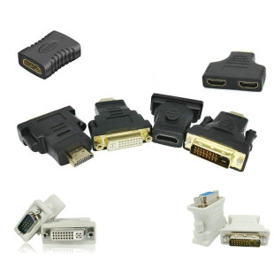 视频转换头24 1公DP电脑显示器 5针DVI转15孔VGA转接头HDMI母转24