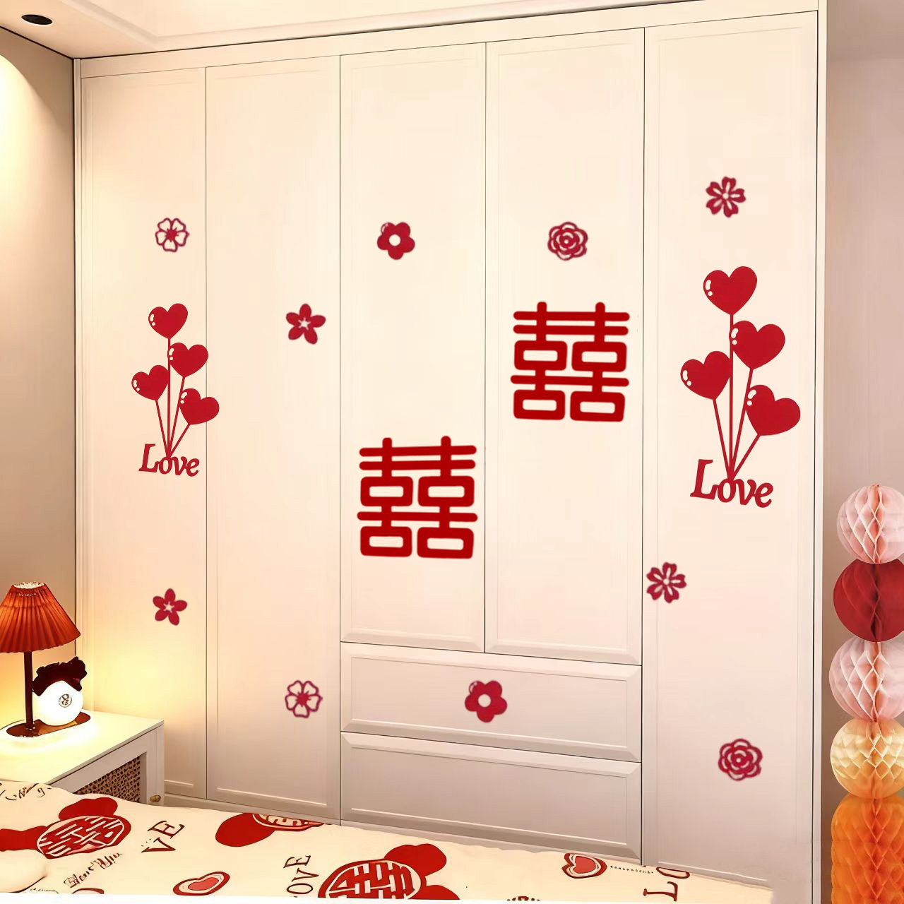 结婚专用卧室衣柜门囍字男女方婚礼布置套装婚房装饰柜子喜字装饰,节庆用品/礼品,婚房布置套装,淘宝优惠券,粉丝福利购,淘宝优惠卷