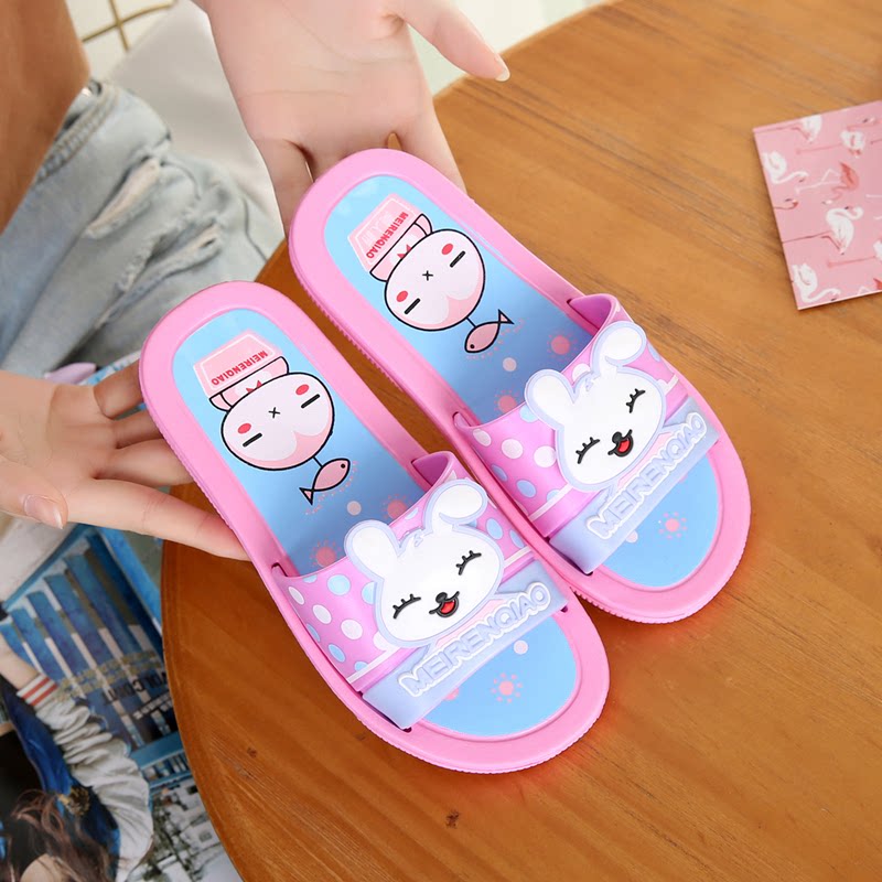 美人桥儿童拖鞋夏女可爱小兔子卡通小女孩男童防滑凉拖鞋沙滩拖鞋