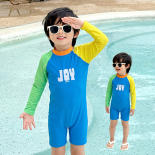 防晒连体泳衣套装 男童速干泳衣2026新款 海边儿童游泳衣中小童夏季