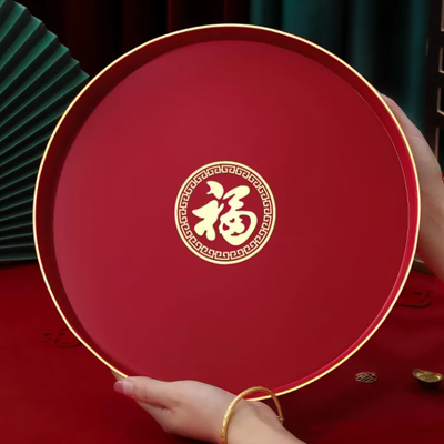 新年装饰红色果盆喜庆果盘客厅