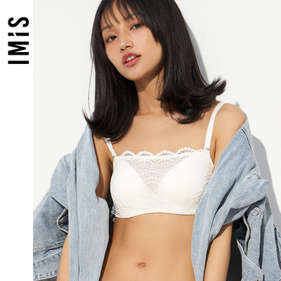 爱美丽IMIS内衣小胸聚拢显大蕾丝3/4薄杯抹胸文胸IM15AVP1
