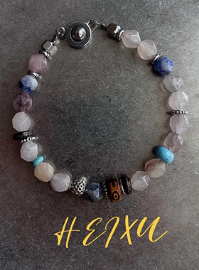 HEIXU黑序原创设计拼色男女情侣精致手链气质精致百搭串珠手串