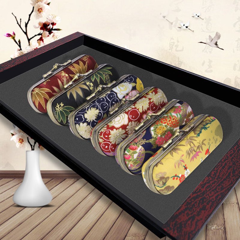 包邮 口红首饰盒 手作和风复古口红唇膏盒子保护壳礼物盒印章盒