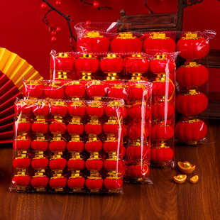 盆栽挂饰小红灯笼2026新年马年氛围装饰红色树上挂件院子户外布置