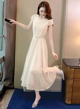 雪纺连衣裙惊艳女夏2025年新款时尚气质甜美名媛风气质洋气长裙子