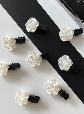 新款批发山茶花发夹边夹刘海夹小夹子玫瑰花朵发卡小花头饰顶夹