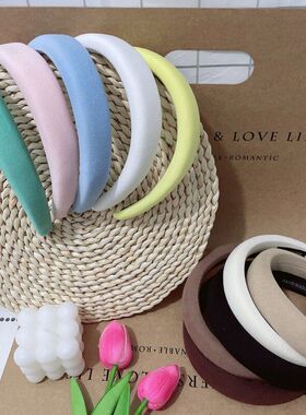 一件包邮海绵高颅顶发箍洗脸夏天头箍法式宽边网红发捆压发卡头饰