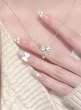 猫眼蝴蝶结流苏项链女ins风小众设计心锁骨链2026新款