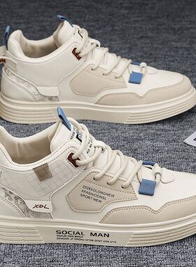 帆布高帮春季男鞋2026新款春季运动休闲小白学生男款板鞋百搭潮鞋