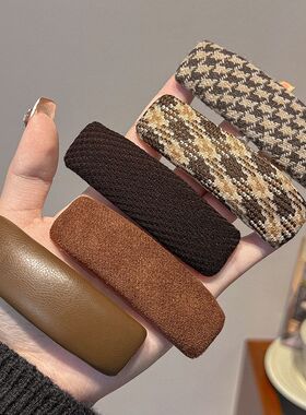 美拉德千鸟格发夹女侧边刘海夹子后脑勺碎发bb夹发卡头饰气质秋冬