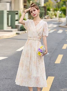 连衣裙女夏季2025新款气质女夏季时尚百搭减龄显瘦气质甜美裙子