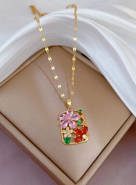 花朵项链时尚轻奢小众新款个性设计气质优雅百搭精致锁骨链女